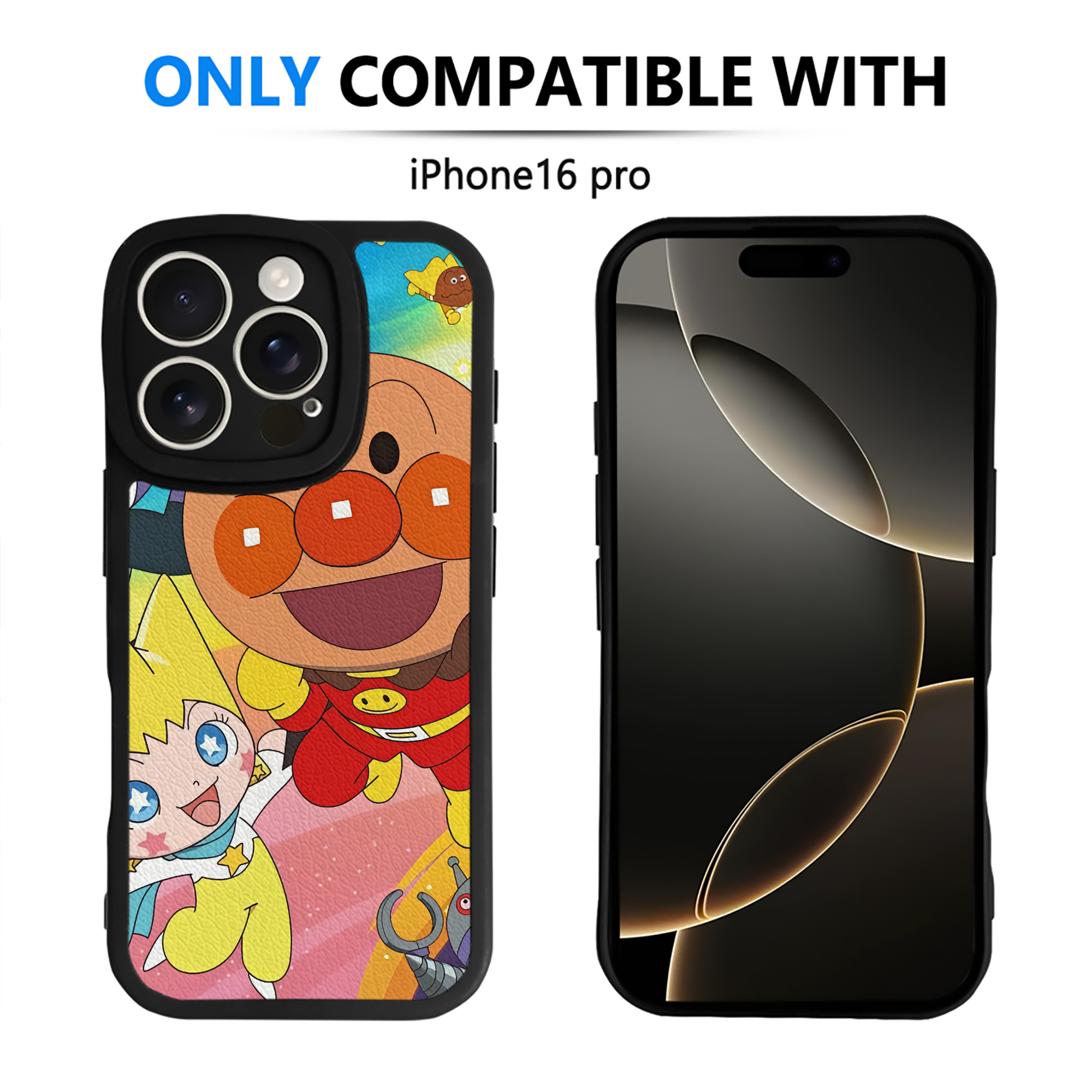 （画像用） アンパンマン Anpanman 【iPhone 16シリーズ対応】シリコンスマホケース（レザー調） 材質：シリコン